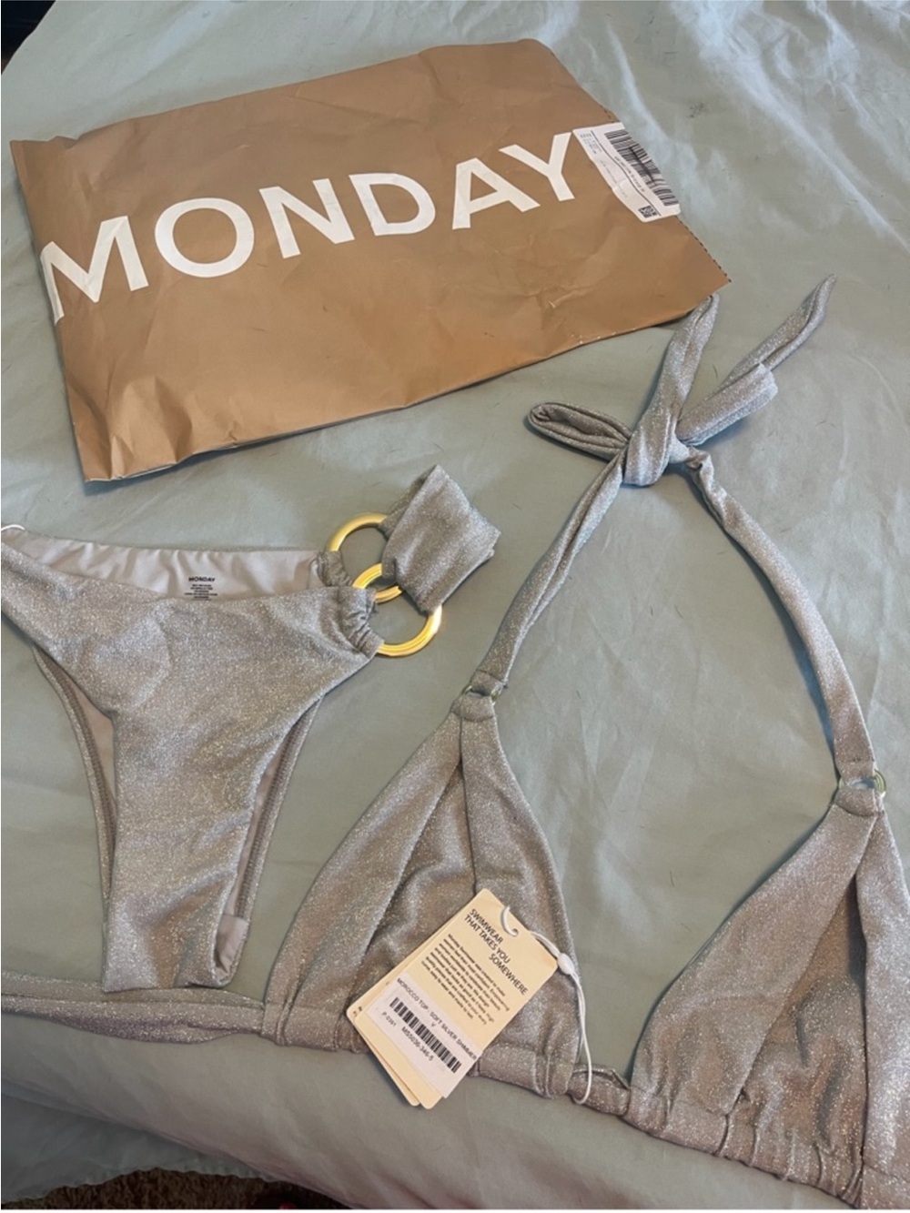 Monday Swimwear Soft Silver Bronte Bottoms